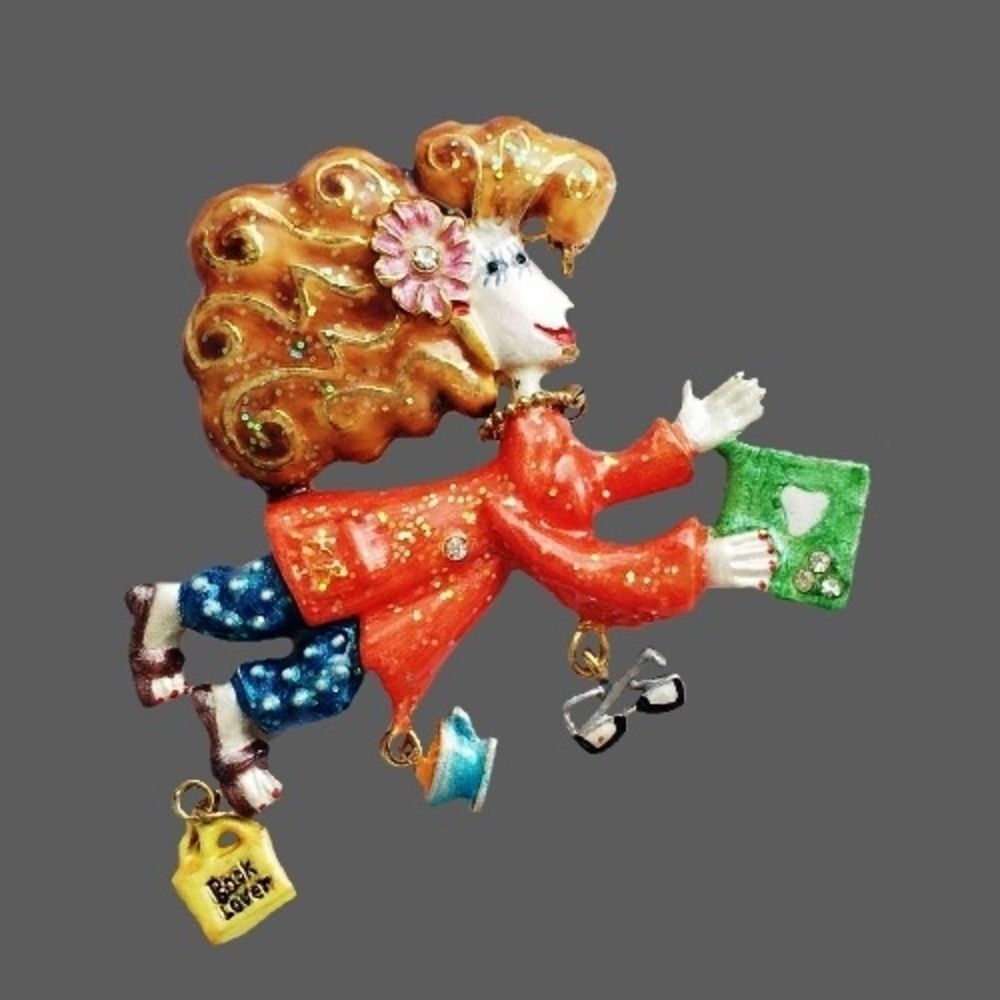Karen Rossi Colorful Book Lover Brooch